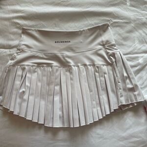 Goldhinge Women's Cream Pleated Skirt